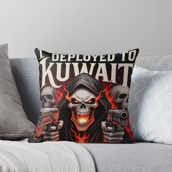 Artikelvorschau, Ich war in Kuwait im Einsatz – Militärveteranen-Manga mit flammendem Totenkopf-Design entworfen und verkauft von LowDownGraphics.