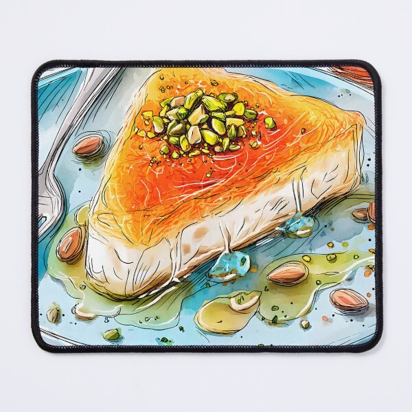 Item preview, Dive into a Pistachio-Topped Knafeh Drizzled with Sugar Syrup and Surrounded by Almonds designed and sold by OlfactoART Studio.