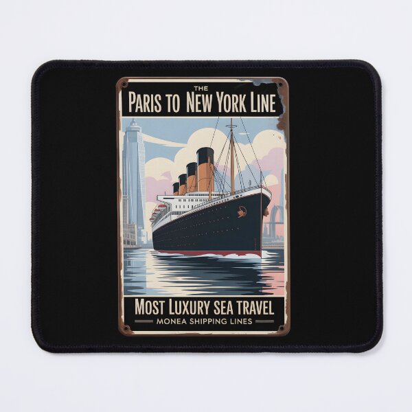 Item preview, Paris to New York Shipping lines - retro metal plate advertising designed and sold by Museum Of Non-Existing Art.