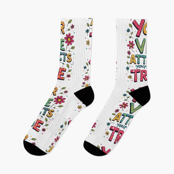 Item preview, Bright and colorful design with the phrase “Your vibe attracts tribe” surrounded by flowers designed and sold by SpaceartLilu.