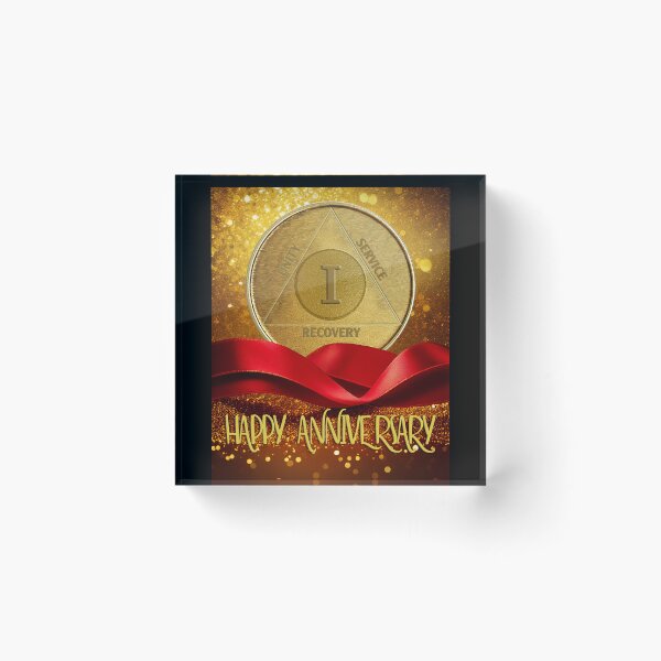Item preview, 1 Year AA Anniversary Unity Service Recovery Coin Glitter designed and sold by ApexDesigners.