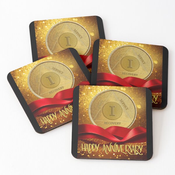 Item preview, 1 Year AA Anniversary Unity Service Recovery Coin Glitter designed and sold by ApexDesigners.