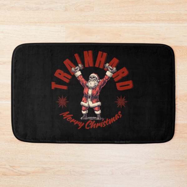 Item preview, Santa Skull Lifting Heavy – Christmas Gym Warrior designed and sold by TrainHardCo.