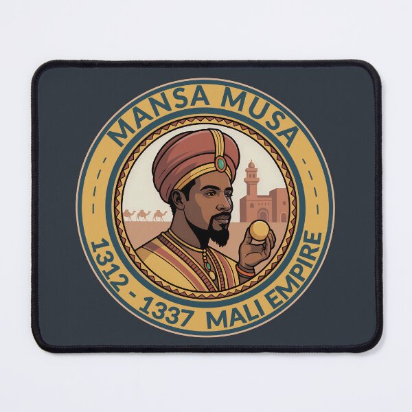 Item preview, Mansa Musa Mali Empire Illustration Badge designed and sold by KrisSidDesigns.