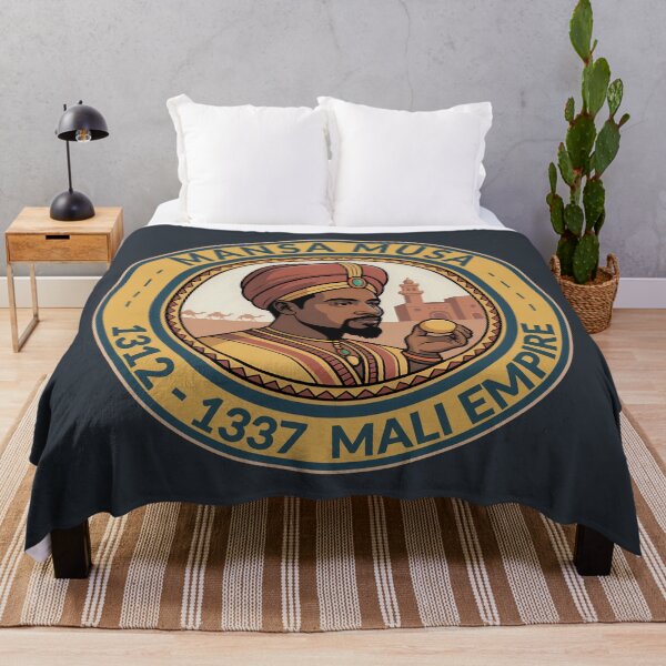 Item preview, Mansa Musa Mali Empire Illustration Badge designed and sold by KrisSidDesigns.
