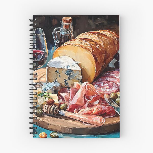 Item preview, Delight in a Curated Charcuterie Board with Cheeses, Meats, Fruits, and Red Wine designed and sold by OlfactoART Studio.