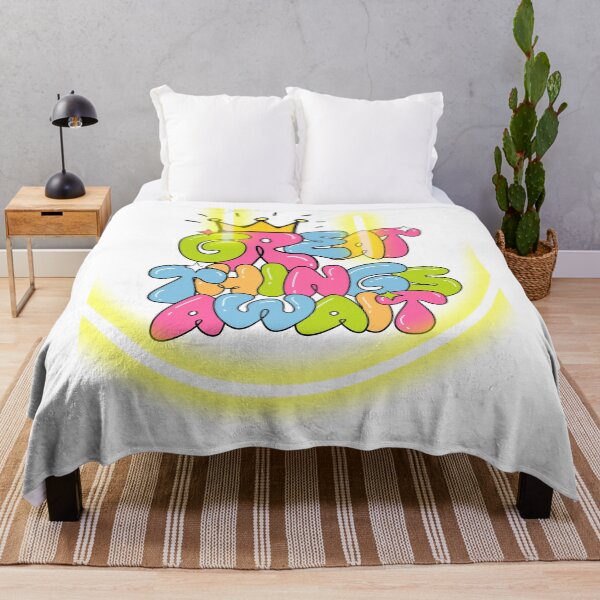 Item preview, Great Things Await – Positive Motivational Bubble Letter Design designed and sold by KaleBrownie.