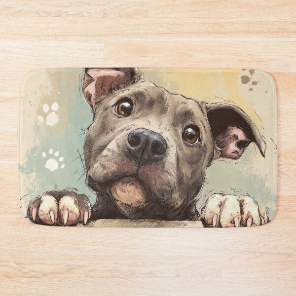 Item preview, Pit Bull Peeking over Wall 01 designed and sold by Elisabeth Lucas.