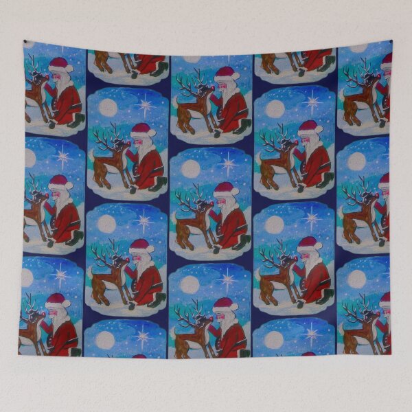 Item preview, Santa Claus and Reindeer designed and sold by MLanestudio.