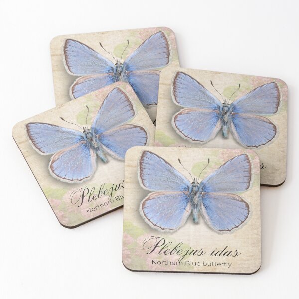 Item preview, Northern Blue butterfly vintage art & science designed and sold by Biofilia.
