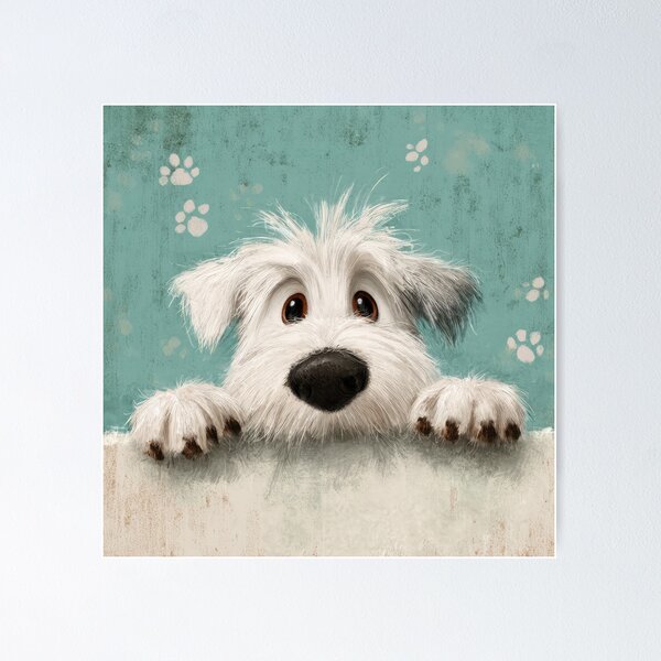 Item preview, Sealyham Terrier Peaking over Wall 01 designed and sold by Elisabeth Lucas.