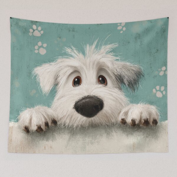 Item preview, Sealyham Terrier Peaking over Wall 01 designed and sold by Elisabeth Lucas.