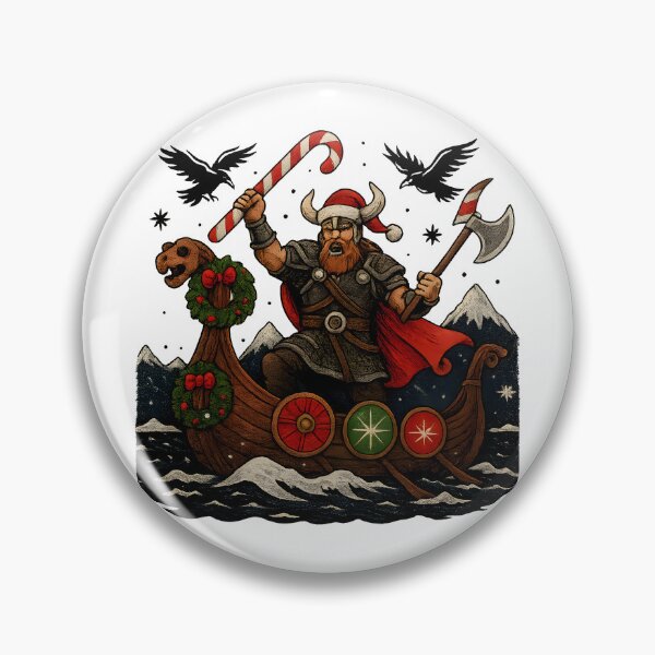 Item preview, Nordic Christmas Warrior – Viking on a Dragon Boat designed and sold by Playful-Monster.