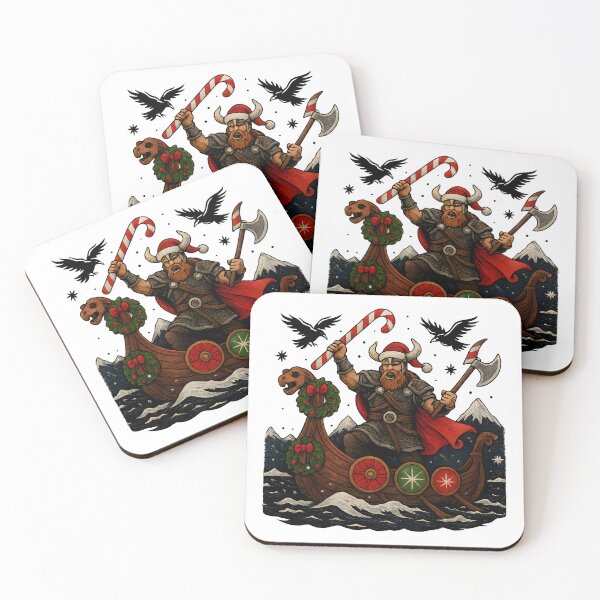 Item preview, Nordic Christmas Warrior – Viking on a Dragon Boat designed and sold by Playful-Monster.