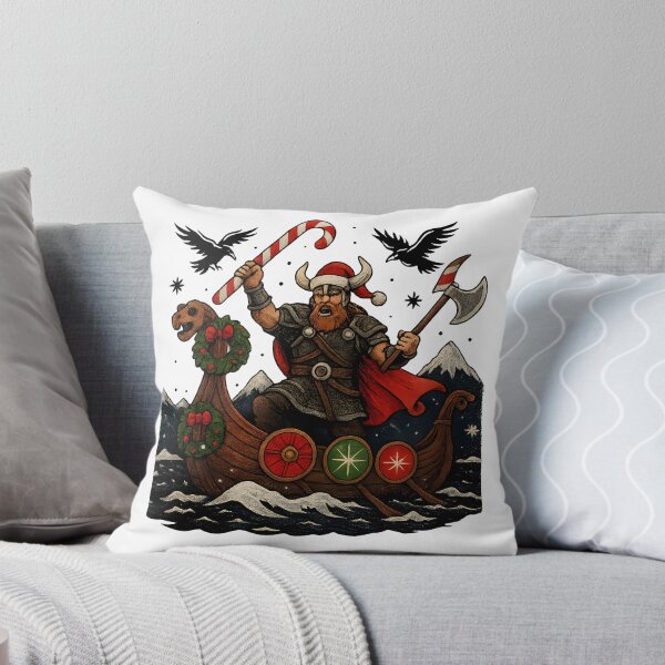 Item preview, Nordic Christmas Warrior – Viking on a Dragon Boat designed and sold by Playful-Monster.