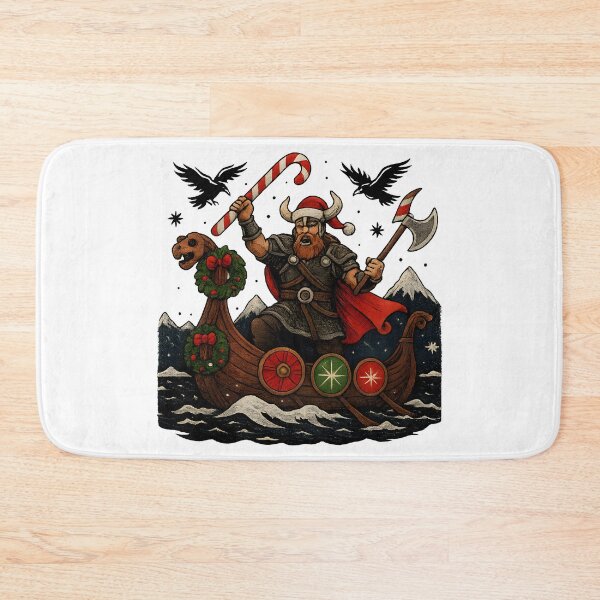 Item preview, Nordic Christmas Warrior – Viking on a Dragon Boat designed and sold by Playful-Monster.
