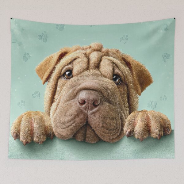 Item preview, Shar Pei Peeking over Wall 01 designed and sold by Elisabeth Lucas.