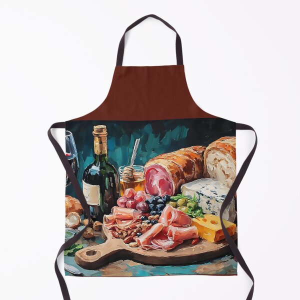 Item preview, Savor a Rustic Charcuterie Board with Cheeses, Meats, Fruits, Honey, and Red Wine designed and sold by OlfactoART Studio.