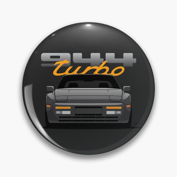 Artikelvorschau, Frontansicht Porsche 944 Turbo mit Schutzblechen, schwarz entworfen und verkauft von blackdogshop.