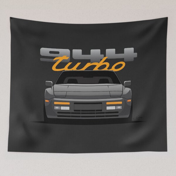 Item preview, Front View Porsche 944 Turbo Guards Black Illustration designed and sold by blackdogshop.