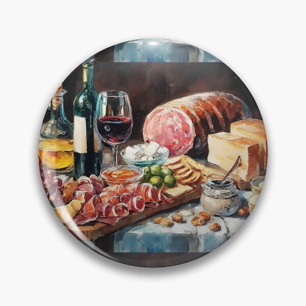 Item preview, Indulge in a Lavish Charcuterie Spread with Cheeses, Meats, Fruits, and Wine designed and sold by OlfactoART Studio.