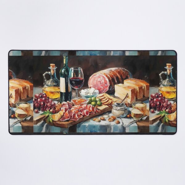 Item preview, Indulge in a Lavish Charcuterie Spread with Cheeses, Meats, Fruits, and Wine designed and sold by OlfactoART Studio.