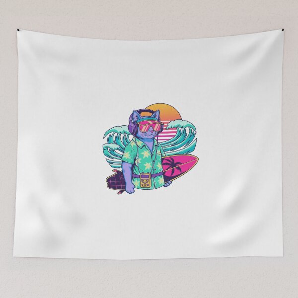 Item preview, Surf Cat – Retro Beach Vibes designed and sold by --RG-Designs--.