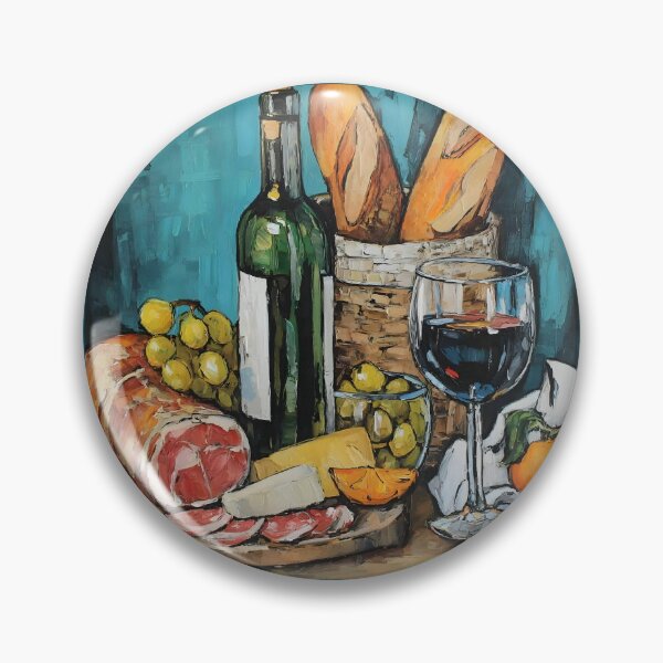 Item preview, Celebrate Charcuterie with Wine, Cheese, Cured Meats, Fresh Bread, and Vibrant Fruits designed and sold by OlfactoART Studio.