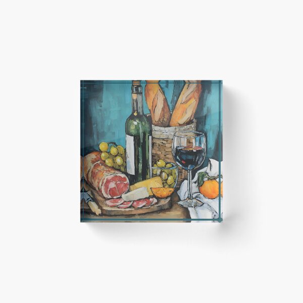 Item preview, Celebrate Charcuterie with Wine, Cheese, Cured Meats, Fresh Bread, and Vibrant Fruits designed and sold by OlfactoART Studio.