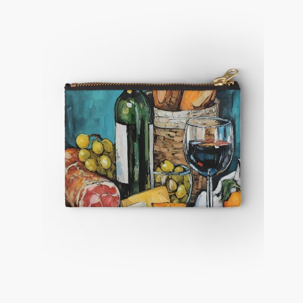 Item preview, Celebrate Charcuterie with Wine, Cheese, Cured Meats, Fresh Bread, and Vibrant Fruits designed and sold by OlfactoART Studio.