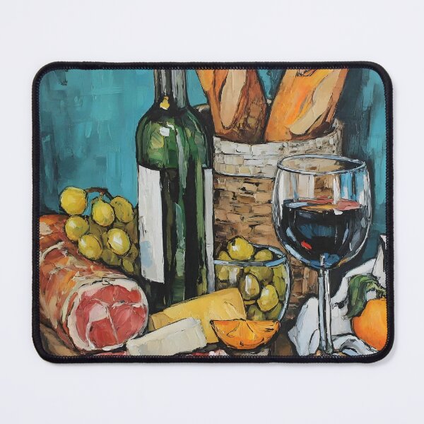 Item preview, Celebrate Charcuterie with Wine, Cheese, Cured Meats, Fresh Bread, and Vibrant Fruits designed and sold by OlfactoART Studio.