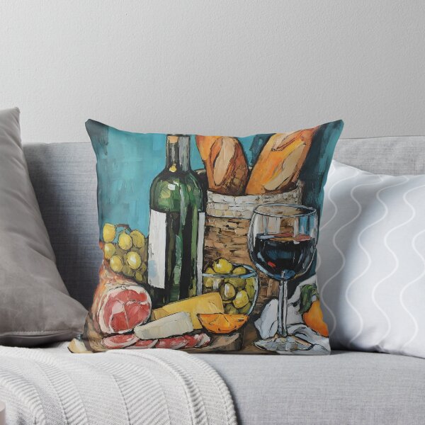 Item preview, Celebrate Charcuterie with Wine, Cheese, Cured Meats, Fresh Bread, and Vibrant Fruits designed and sold by OlfactoART Studio.