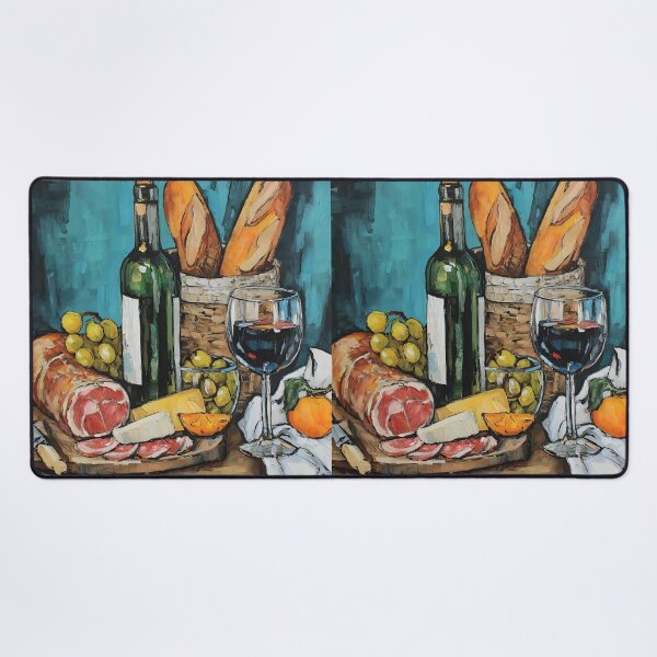 Item preview, Celebrate Charcuterie with Wine, Cheese, Cured Meats, Fresh Bread, and Vibrant Fruits designed and sold by OlfactoART Studio.