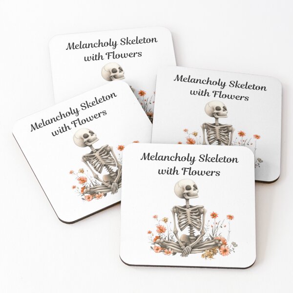 Item preview, Melancholy Skeleton with Flowers designed and sold by umarajabeen.