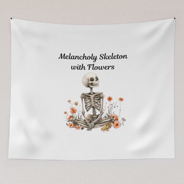 Item preview, Melancholy Skeleton with Flowers designed and sold by umarajabeen.