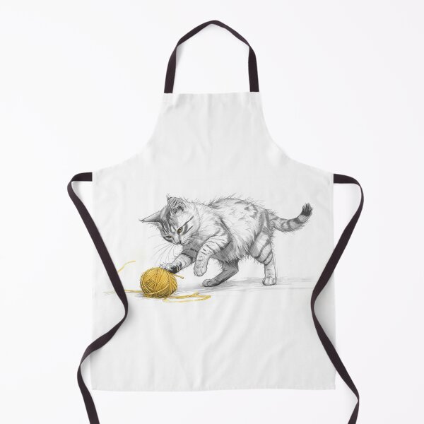 Item preview, Playful Cat With Yarn | Cute Kitty Illustration for Cat Lovers designed and sold by Customprinthub1.