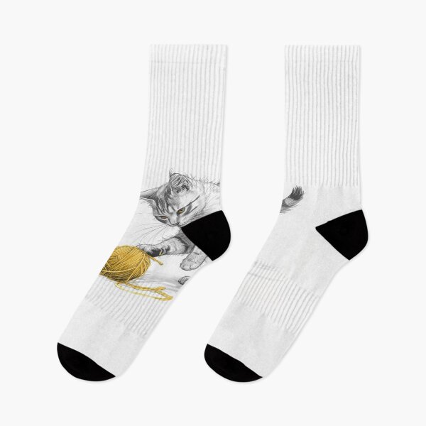 Item preview, Playful Cat With Yarn | Cute Kitty Illustration for Cat Lovers designed and sold by Customprinthub1.