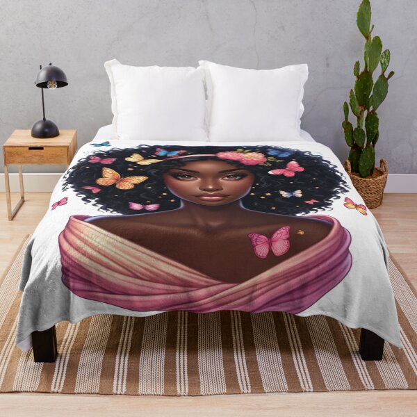 Item preview, Blossom Grace | African Beauty with Pink Scarf and Butterflies designed and sold by Lulunza.