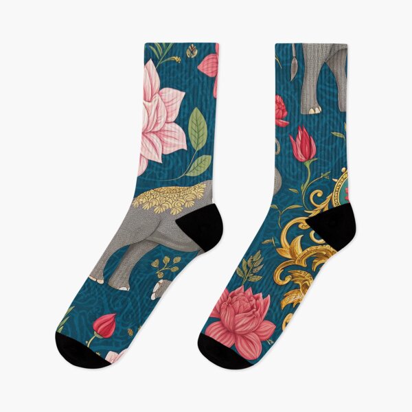 Item preview, Elephants with raised trunks surrounded by lotus flowers . designed and sold by Lucky 777.