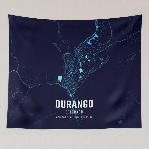 Item preview, Durango Midnight City Map designed and sold by HomeLivingCo.