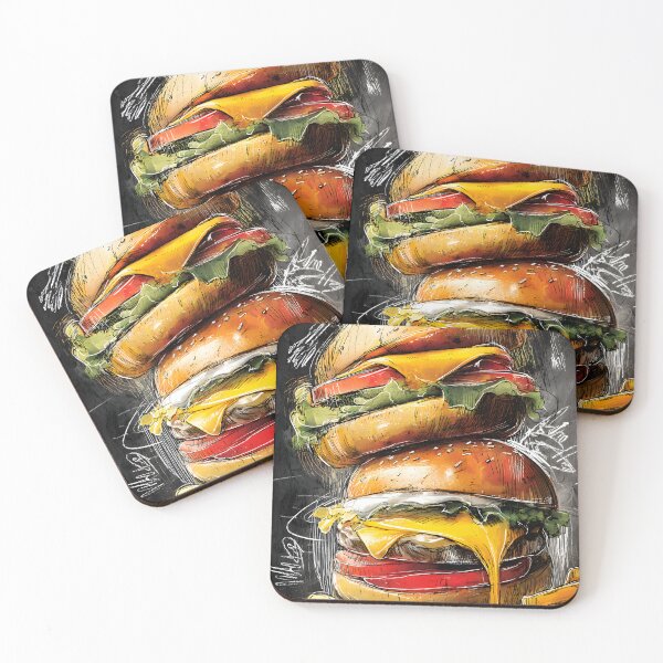 Item preview, Savor Double Cheeseburgers with Melting Cheese, Juicy Patties, Fresh Toppings, and Golden Fries designed and sold by OlfactoART Studio.