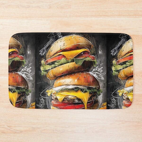 Item preview, Savor Double Cheeseburgers with Melting Cheese, Juicy Patties, Fresh Toppings, and Golden Fries designed and sold by OlfactoART Studio.