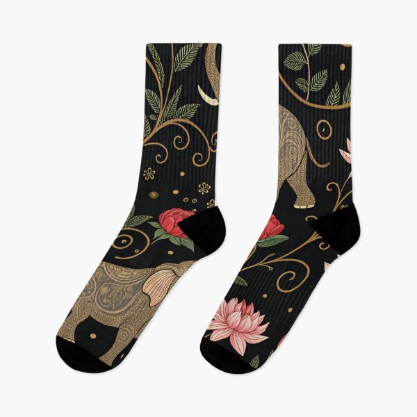 Item preview, Elephants with raised trunks surrounded by lotus flowers . designed and sold by Lucky 777.