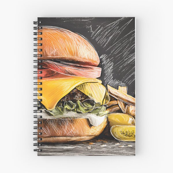 Item preview, Savor a Juicy Cheeseburger with Fresh Veggies, Melted Cheese, Crispy Fries, and Pickles designed and sold by OlfactoART Studio.