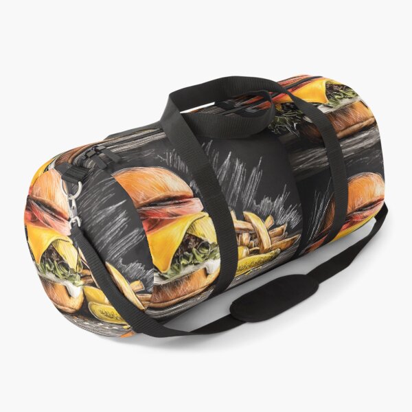 Item preview, Savor a Juicy Cheeseburger with Fresh Veggies, Melted Cheese, Crispy Fries, and Pickles designed and sold by OlfactoART Studio.