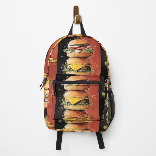 Item preview, Towering Triple Burger Stack with Fresh Toppings and Tangy Pickle Accent designed and sold by OlfactoART Studio.