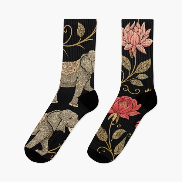 Item preview, Elephants with raised trunks surrounded by lotus flowers . designed and sold by Lucky 777.