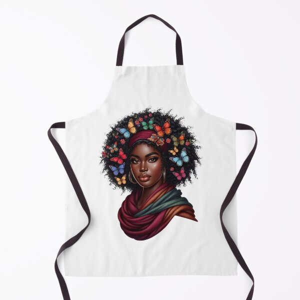 Item preview, Tropical Joy | Smiling African Woman with Blue Butterflies designed and sold by Lulunza.