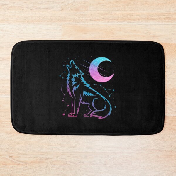 Item preview, Cosmic Wolf Howl – Neon Moon and Stars designed and sold by Celebrate & Sparkle.