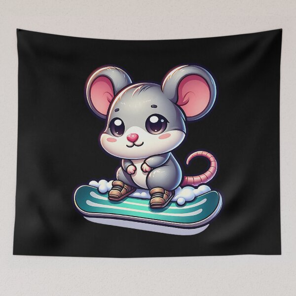 Item preview, Cute mouse on a snowboard designed and sold by ReneMM.